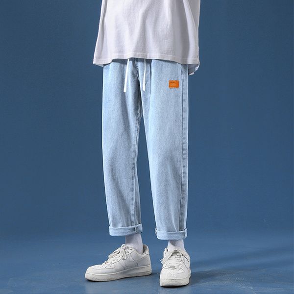 

fashion brand jeans men's straight tube loose trend versatile, Blue