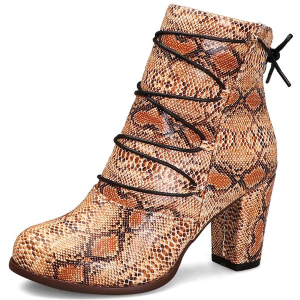 

fanyuan элегантная леди boots boots тонкий пояс высокие каблуки сапоги женские зимние повседневные sanke печать обувь женщина, Black