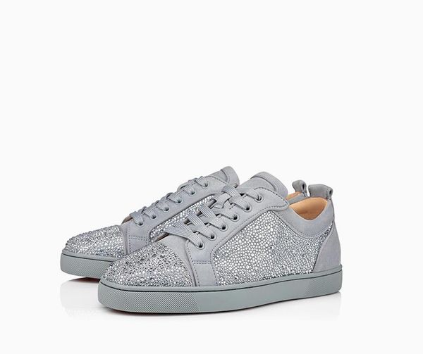 

men women casual shoes designer red bottom studded spikes fashion insider sneakers black red white leather low-shoes