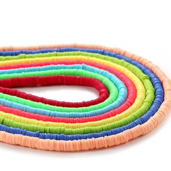 

15inch 8mm flat round polymer clay beads disk loose spacer handmade beads for diy jewelry making bracelet supplies co bbyjjk