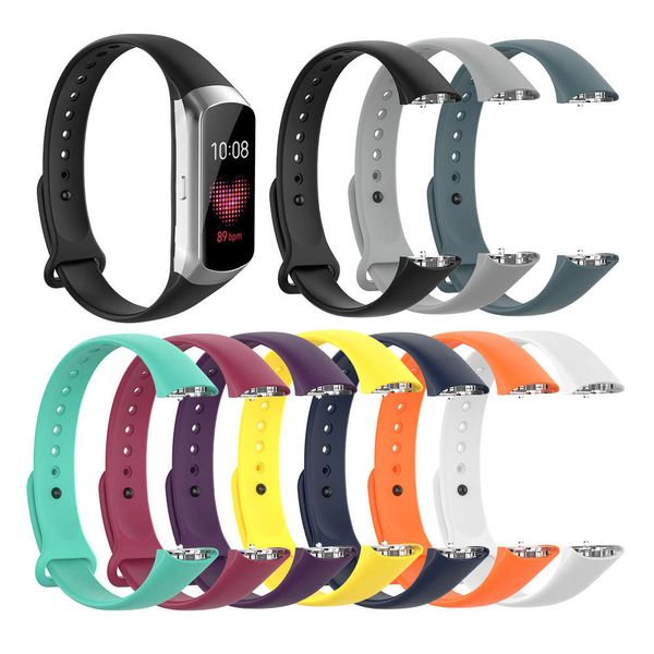 

it is suitable for samsung galaxy fit sm-r370 smart bracelet with solid color and fashionable button strap
