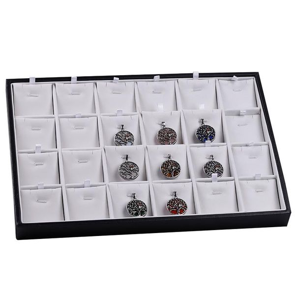 

2pcs necklace pendant jewelry tray showcase display case box 14x9x1, Pink;blue