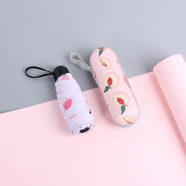 

mini capsule cute fruit pattern umbrella five folding sun protection upf50 umbrella folding pocket umbrellara for girl wmtslr xhhair