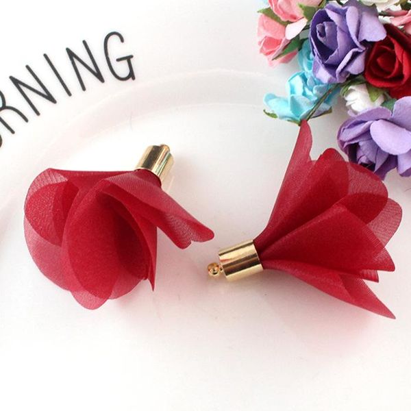 

10pcs multicolor mini flowers tassels fringe red black white grey diy accessories earrings necklaces jewelry findings pendants h jllpkn