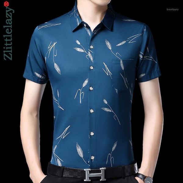 

2020 brand short sleeve men social shirt summer streetwear casual shirts pocket dress mens slim regular fit clothes fashions 0021, White;black