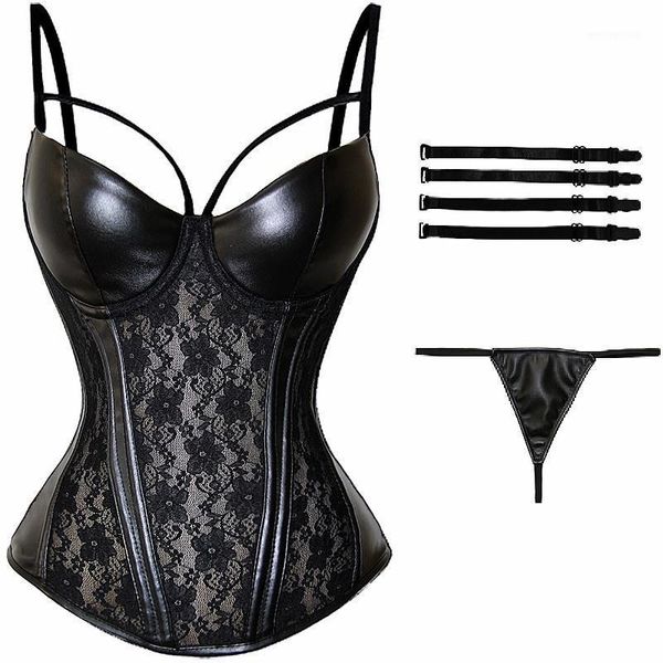 

bustiers & corsets women's corset party nightclub wear gothic slimming tummy girdles costume lace bustier lingerie set croset, Black;white