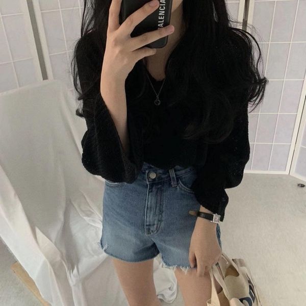 

ленивый ветер весной и осенью рыхлый и тонкий футболку корейский белый жакет cxhbi тонкий длинный пиджак рукав вс взломостойкие t-рубашки же, White;black