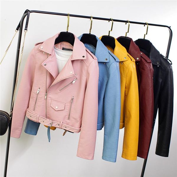 Frauen Leder Faux PU Jacke Frauen Moto Biker Mantel Kurze Jacken Plus Größe Weibliche Streetwear Fashion Oberbekleidung1