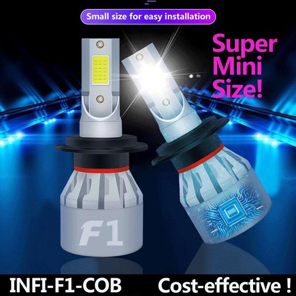 

infitary f1 running led car headlights bulbs 6000k 8000lm led h4 h7 h1 h3 h11 h13 880 h27 9005 9006 3 4 9007 auto fog lights