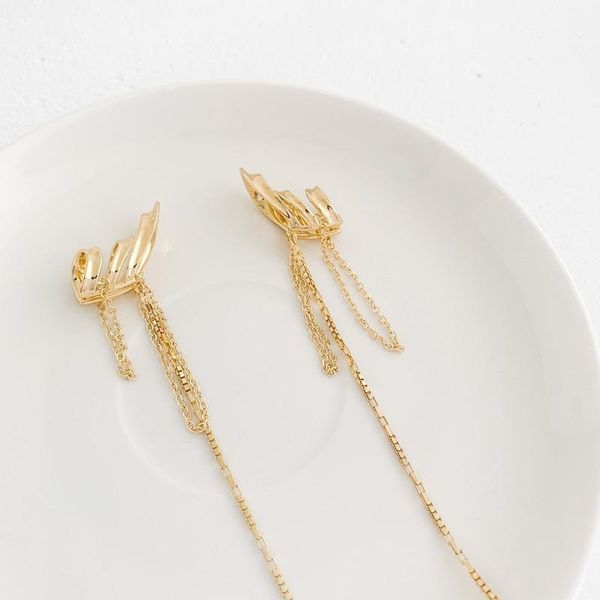 

dangle & chandelier origin summer korean fashion irregular geometrical long tassel earrings for women chain wedding jewellery gifts, Silver