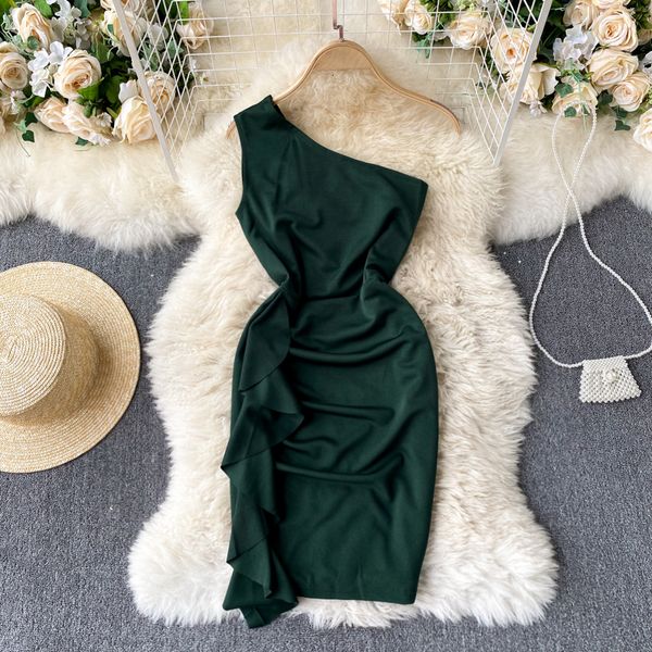 

2021 new singiny solid women off the shoulder dressed summer in short thin pencil dress v0lm, Black;gray