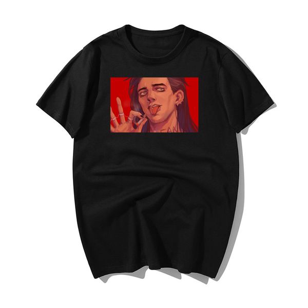 

fashion sally face harajuku summer fashion print funny casual hip hop short fleeve sport hooded sweatshirt hoodie men t shirt