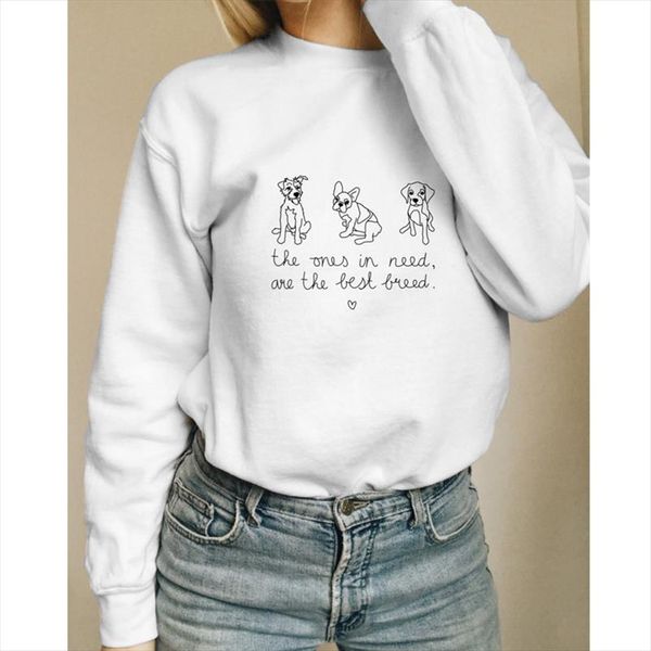 

the ones in need are the breed sweatshirts cute women graphic long sleeve hoodies pullover rescuing dogs animal lover shirt, Black