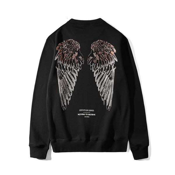 

2021 new fall men's pullover diamond wings sweatshirt men's/women's long sleeves casual harajuku sportswear hiphop street wea, Black
