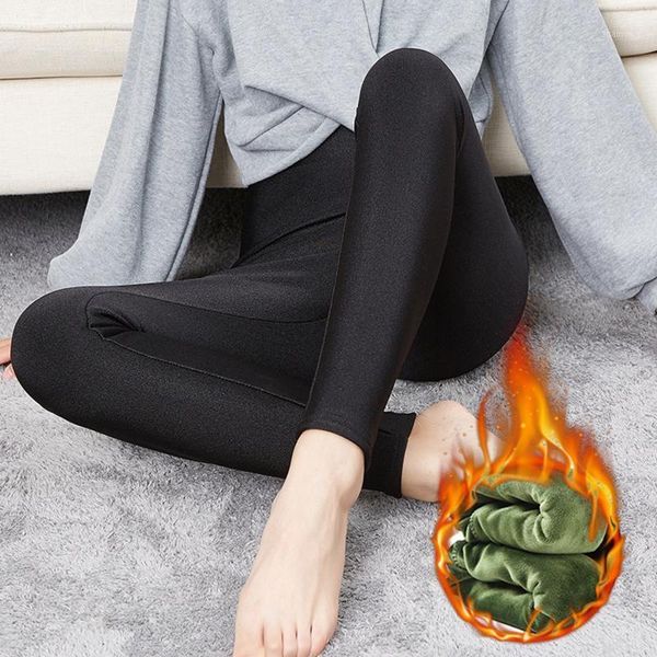 

yoga outfits women pants winter skinny thick velvet wool fleece leggins trousers lambskin cashmere female leggings fitness @401, White;red