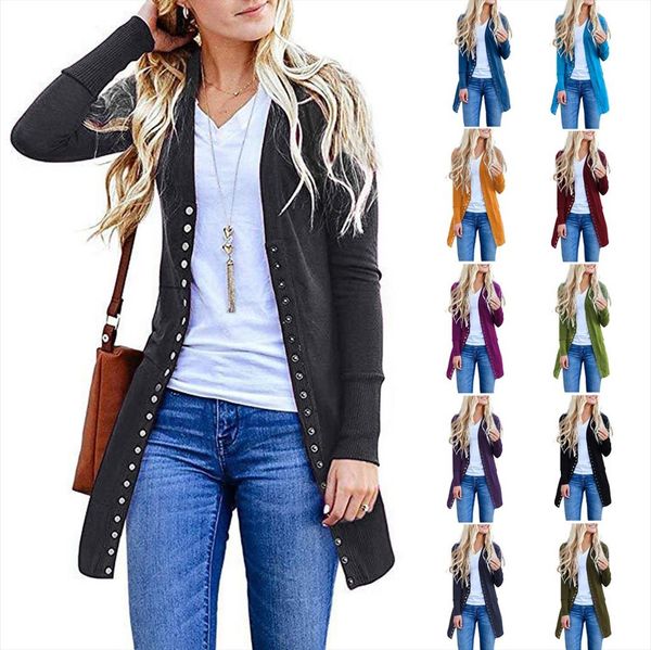 

fashion solid long buttons kimono cardigan winter open front sweater casual sweet knit sweaters coat women slim fit blouse, White;black