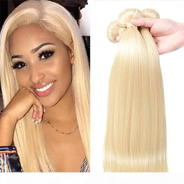 

platinum blonde brazilian virgin hair silk straight 613# blonde brazilian hair 3 bundles deals 8a unprocessed virgin human hair blonde weave, Black;brown