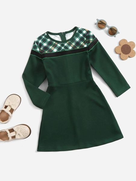 

toddler girls plaid print dress she, Red;yellow