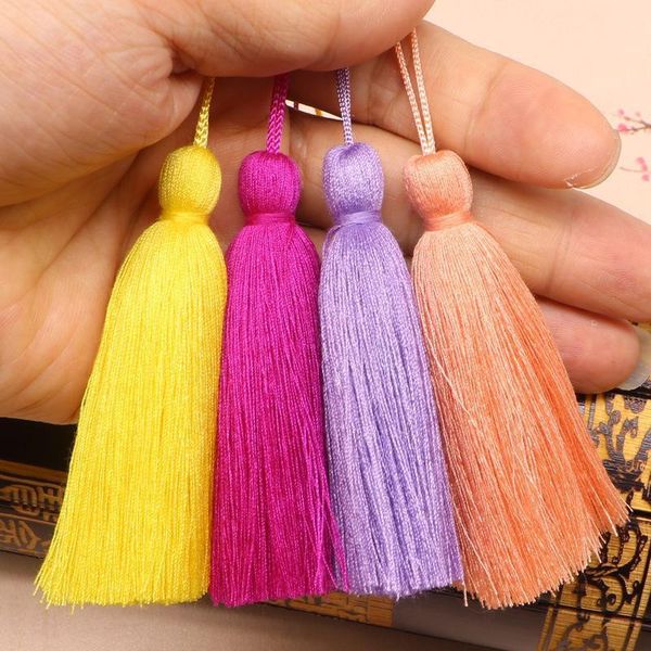

10pcs 7cm polyester cotton mini tassels diy pendant jewelry curtain garments decorative accessories key chain handbag pendants h qylusx