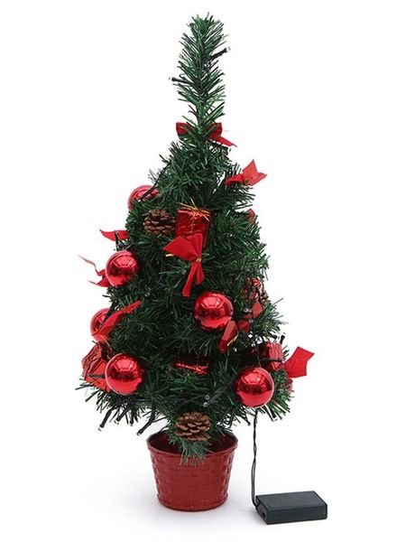

18in/24in christmas tree with led lights festival party room table deskdecorations outdoor garden hanging ornaments