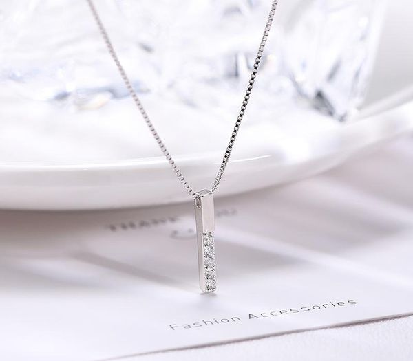 

2020 / luxury designer halloween тусклый инь jewelry геометрическая a- линия ожерелье стерлингового серебра 925 корейской версии прямой стер, Silver