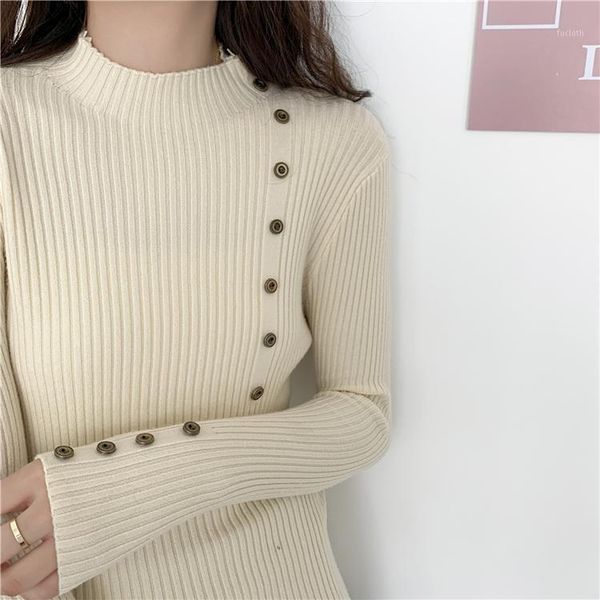 

2020 new casual long sleeve autumn knitted sweater women o-neck pullover sweaters korean style winter slim knitwear 10 colors1, White;black