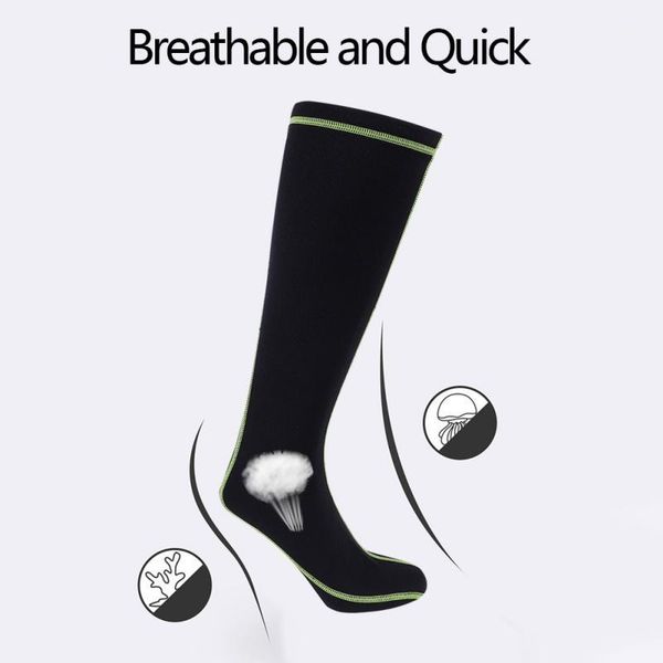

anti-slip beach snorkeling jellyfish sock hose diving booties swimming deep snorkeling long sports socks w1, Black