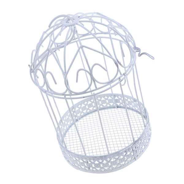 

13cm garden wall art metal iron frame birdcage shape metal planter craft diy