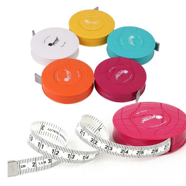 

durable soft 1.5 meter 150 cm retractable sewing tailor tape body measure ruler dressmaking dieting measuring tape, Black