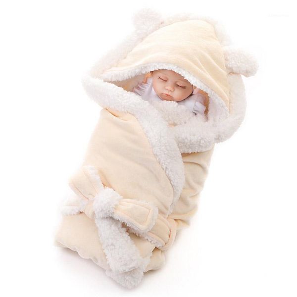 

baby blanket new brand thicken layer coral fleece infant swaddle envelope stroller wrap for newborn baby bedding blankets1