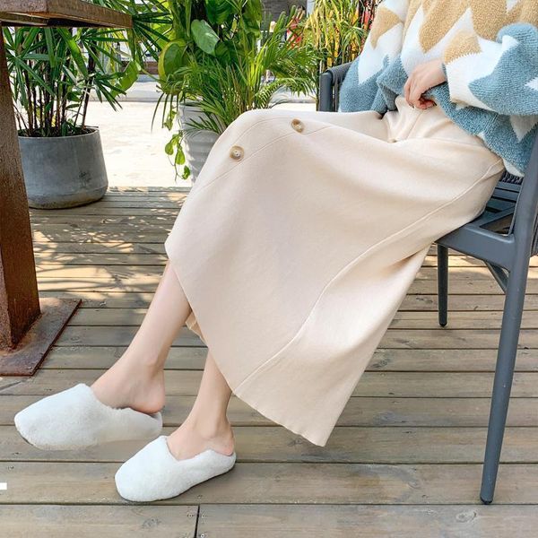 

autumn 2021 new vintage female mesh elegant fashion solid color high-waisted long-to-line button skirt plissada y321 ounv, Black