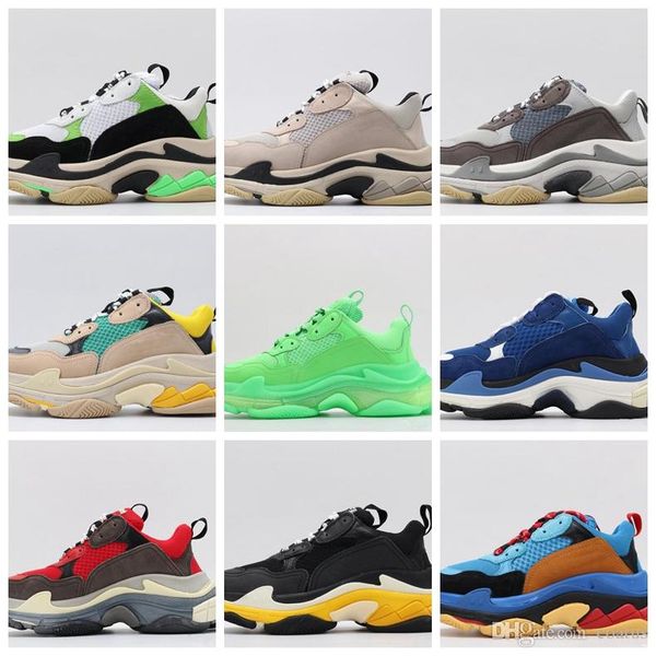 

2019 fashion paris 17fw triple-s sneaker triple s casual dad shoes for men's women beige black ceahp sports designer shoe size 36-45
