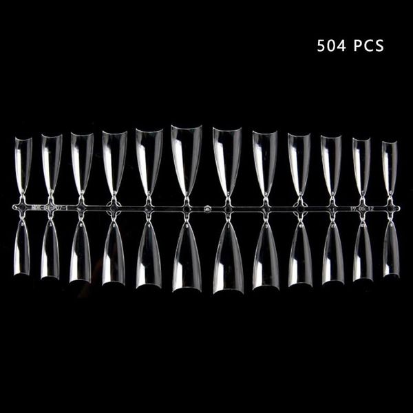 

false nails 504pcs artificial stiletto 12 sizes beginner fake art professional nail tips clear salon diy non toxic tasteless reusable, Red;gold