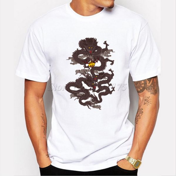 

new chinese dragon printed men's popular t shirt hipster cool short sleeve tees sport hooded sweatshirt hoodie