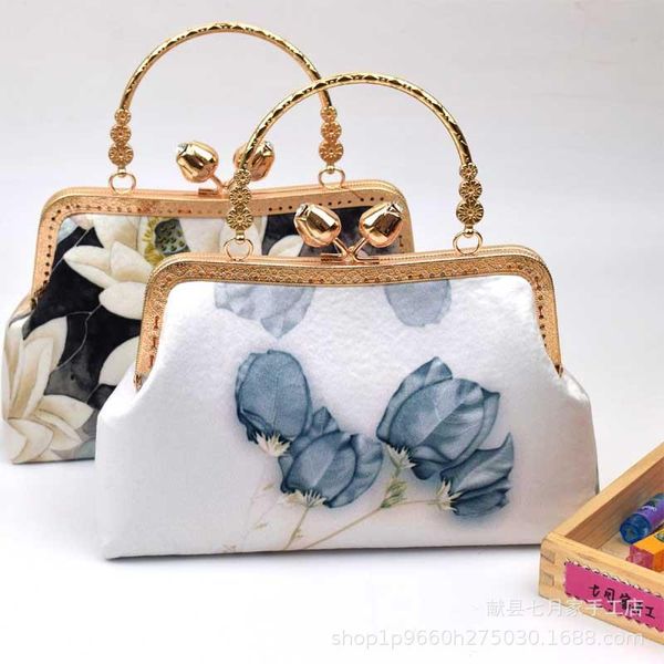

alasir handmade fabric diy material bag cut frame bag yarn women shoulder chinese style semi-finished handbags