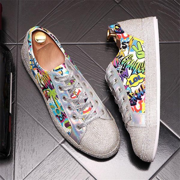 

autumn fashion print sneakers for men ,punk hip hop flats male casual skateboard shoes zapatillas hombre, Black