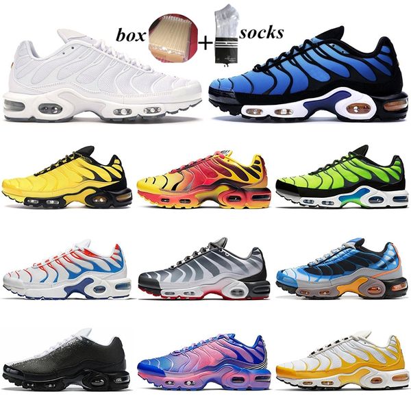 

with box tn running shoes for men triple black white red pimento psychic blue mens outdoor trainers runner sport sneakers 40-45