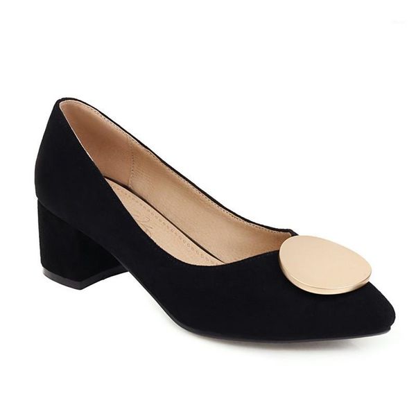 

dress shoes big size pointed metal decorative single ladies high heels women woman pumps1, Black