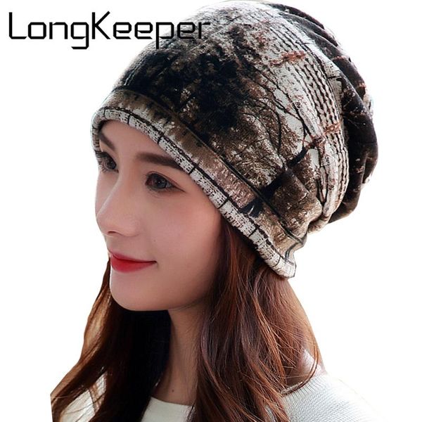 

longkeeper fashion hats for women cotton knitting beanie hat touca inverno winter head cap soft and warm design gorro, Blue;gray