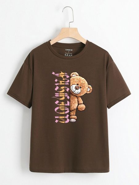 

letter and bear graphic tee w6wh#, White