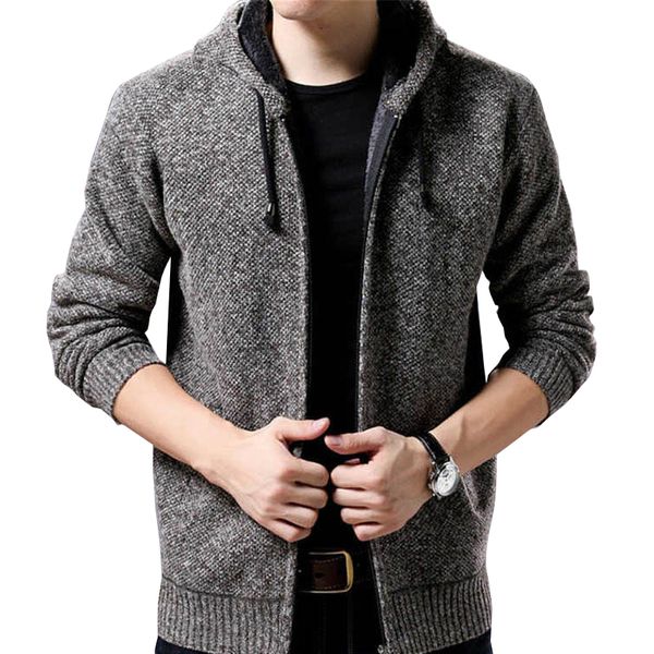 Autumn Winter Jacket Men Sweater Sweater Warm Cashmere Wool Zipper Cardigan Casal Dress Knitwear Casual Male Clothes 201104