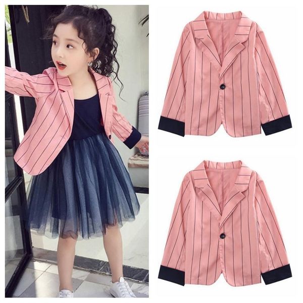 

teenager outerwear princess slim style child suit jacket kids girls casual blazer coat girls clothes jackets 3-12t, Blue;gray