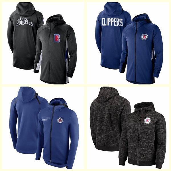 

men los angeles clippers outdoor sports clothing nba hoodie, basketball team zipper salute casual warm-up jumper, Blue;black