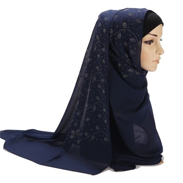 

10 pcs/lot women's bubble chiffon scarf crystal scarf hijab shawls wraps solid color muslim hijab scarf 20 colors 201021, Blue;gray