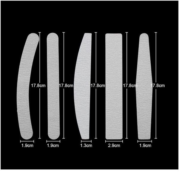 

10 pcs/lot nail file sandpaper 100/180 double side sanding buffer block set grey nail files for uv gel polish manic qylulx