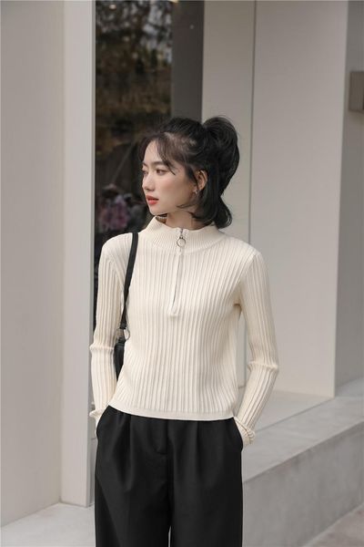 

women's sweaters jacket oversize outwear pu stitching puff sleeve long loose fit fashion tide autumn winter c07, White;black