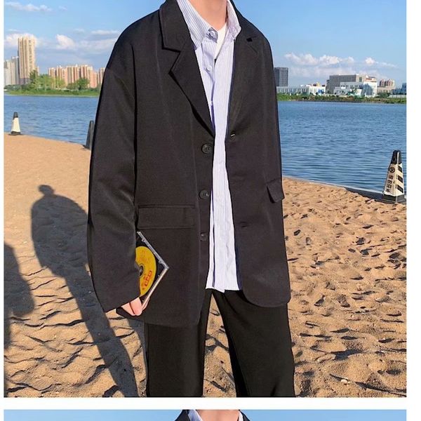 

2021 men's spring and winter new wild beautiful chess trend suits young clothes ym95, White;black