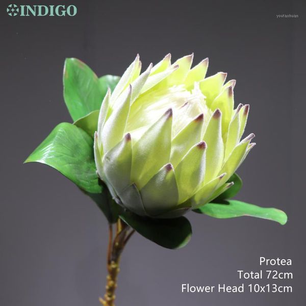 

- green protea flower 3 size artchoke cynaroides real touch diaplay artificial wedding party event1 decorative flowers & wreaths