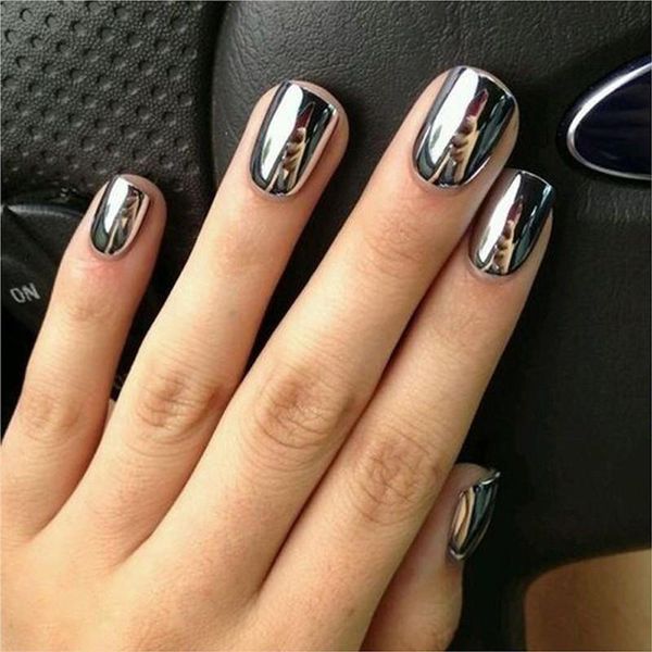 

nail glitter 1box women mirror powder effect chrome nails pigment gel polish diy fe22, Silver;gold