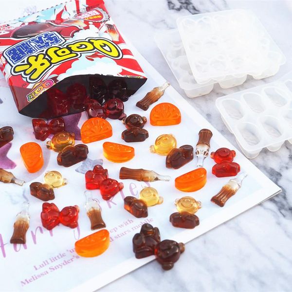 

kawaii jewelry making mini uv resin pendant mold sugar bear fake candy cabochons sweet deco supplies silicone epoxy resin molds bbyzoq, Black